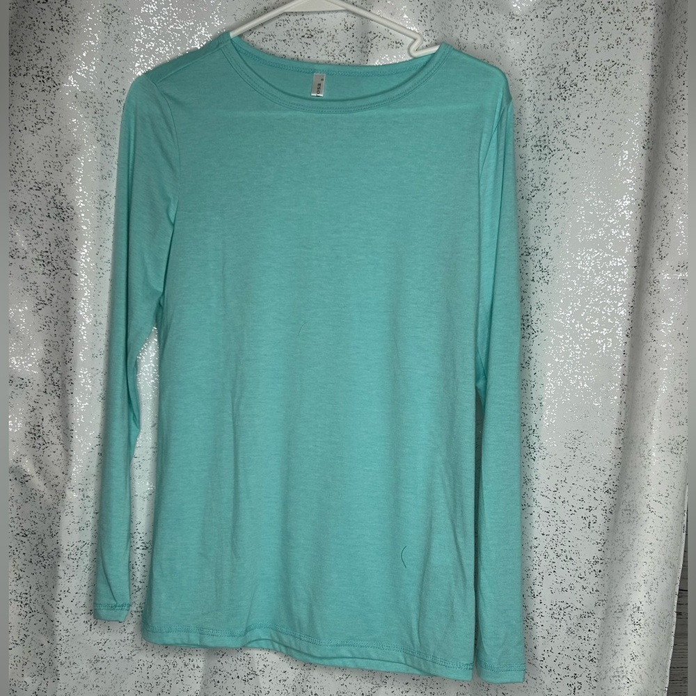 Athletic Teal Long Sleeve Women's Top Small